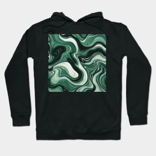 Emerald green suminagashi marble pattern Hoodie